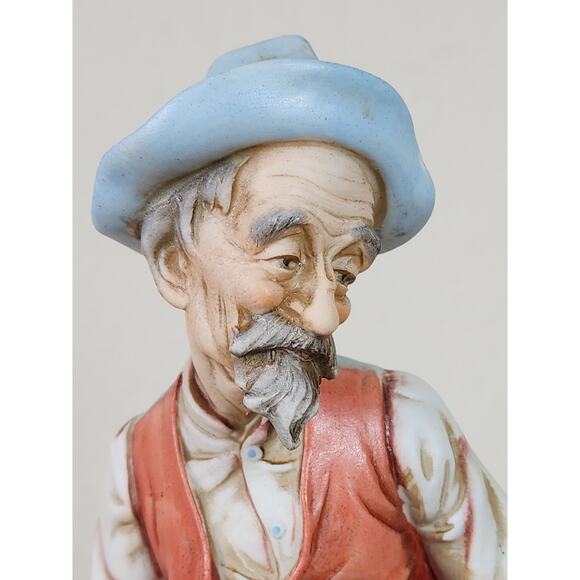 Lefton Bisque Grandpa & Boy Figurine 11" Tall Ceramic #5304 Home Decor Vintage - Picture 5 of 12